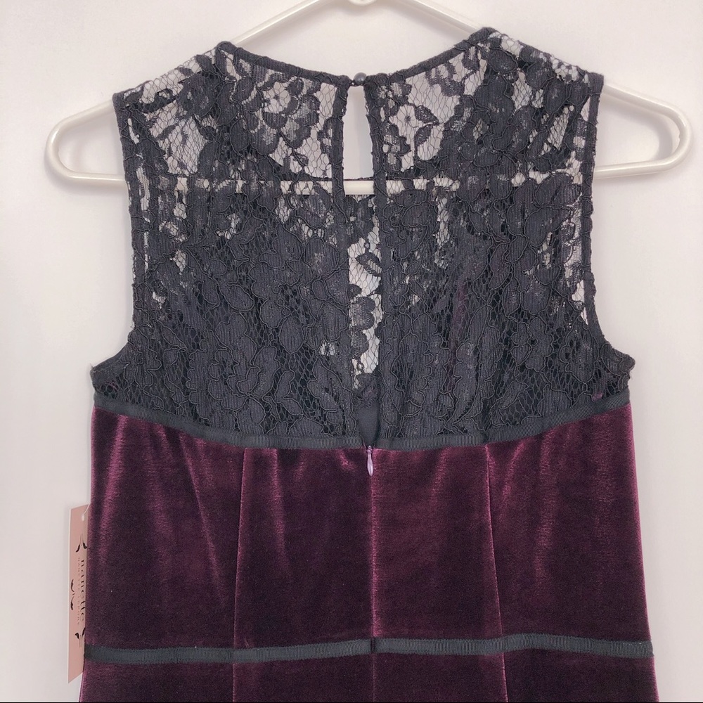 NANETTE nanette lepore Lace Yoke Velour Dress - Picture 6 of 6